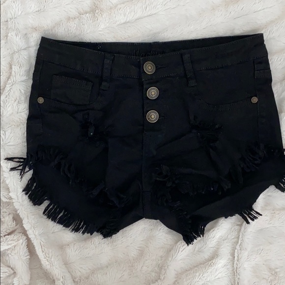 Machine Pants - Black Cut Off Shorts
